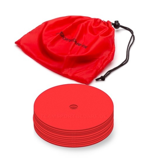Obrázek Sada 10 plochých diskových značek červená - Teamsport